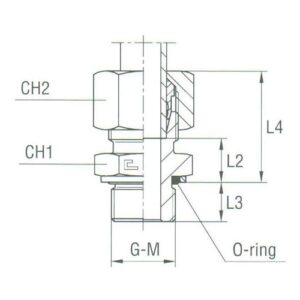 Male Stud Coupling with O-Ring and Washer Thread Metric Parallel - Equipped B3 Ring