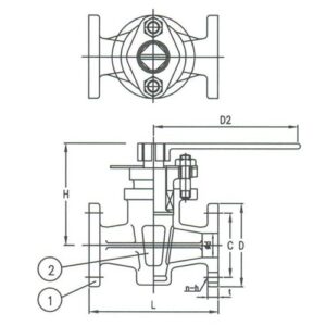 F7381 5K Bronze Cocks Valve - 2 Way