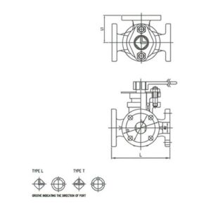 F7381 5K Bronze Cocks Valve - 3 Way - T Type