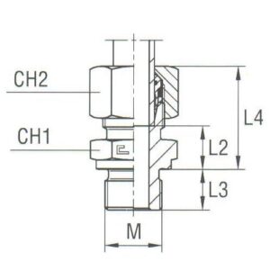 Male Stud Coupling Thread Metric Parallel - Equipped B4 Ring