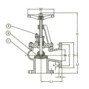 PN 16 Bronze Angle Bolted Bonnet - Short Pattern Valve