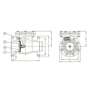 PN 16 Cast Steel Swing Check Valve